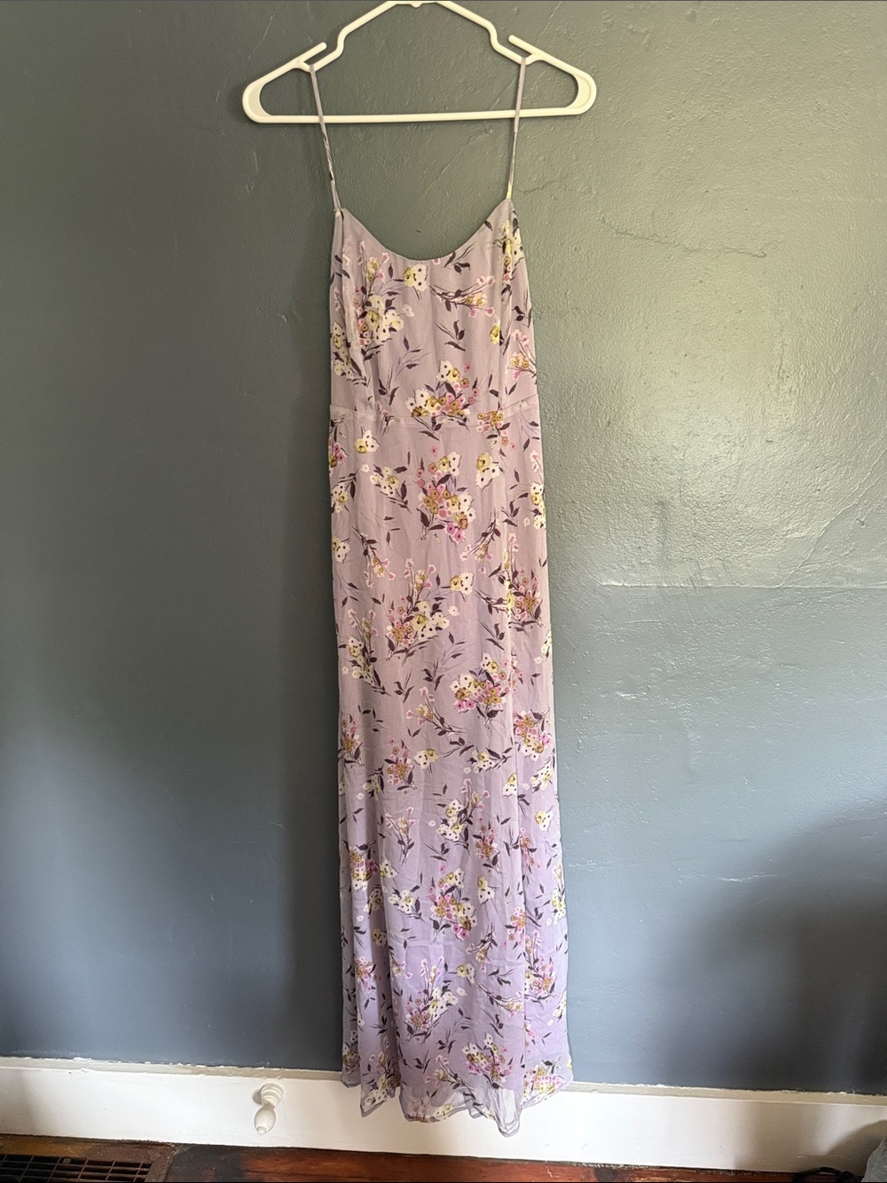Fate Lavender Floral Slip Dress with Yellow Accents